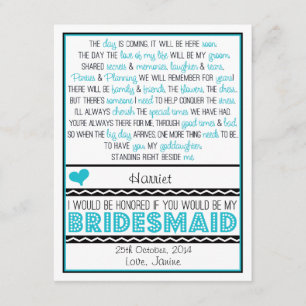 Convite Você será minha dama de honra? GODDAUGHTER