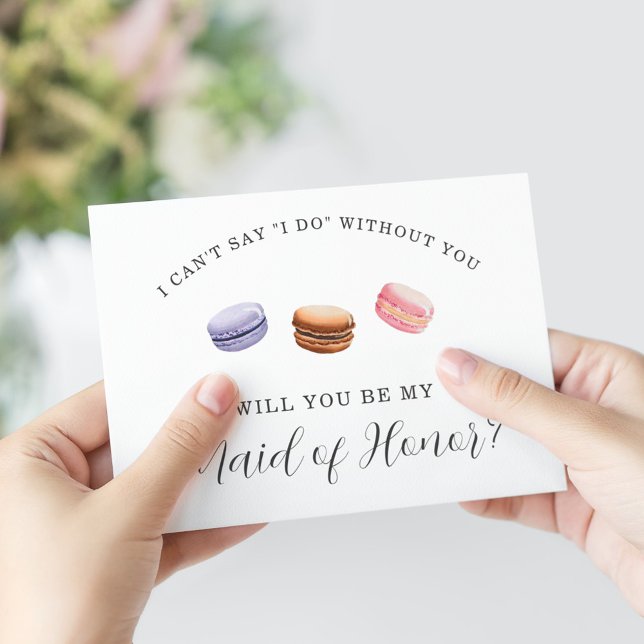 Convite Você Será Minha Dama de Honra? Macaron Francês (Criador carregado)