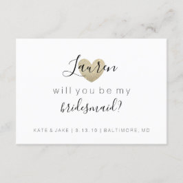 Convite Você será minha dama de honra - o ouro fabuloso do