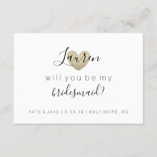 Convite Você será minha dama de honra - o ouro fabuloso do