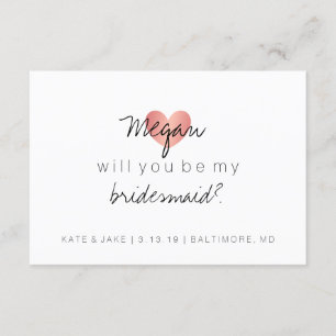 Convite Você será minha dama de honra - o rosa Glam do