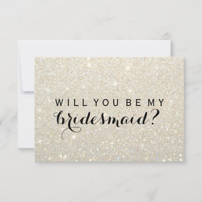 Convite Você será minha dama de honra - ouro branco (Frente)