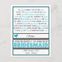 Você será minha dama de honra? SOBRINHA azul/preta