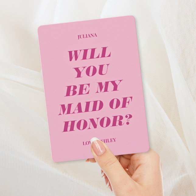 Convite Você Será Minha Dama de Honra? Texto Moderno Rosa (Criador carregado)