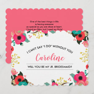 Convite Você será minha dona de ponte? Modern Floral