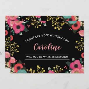 Convite Você será minha dona de ponte? Modern Floral