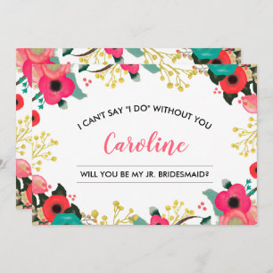 Convite Você será minha dona de ponte? Modern Floral