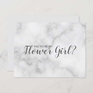Convite Você Será Minha Flor? Script Marble Elegante