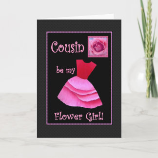 Convite Você Será Minha Flor? Vestido rosa e Rosa