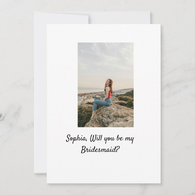 Convite Você será minha foto elegante de Bridesmaid modern (Frente)