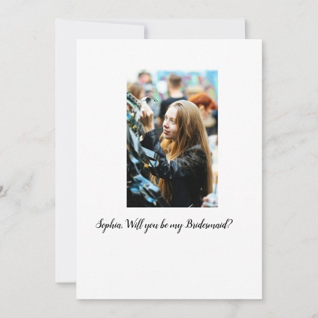 Convite Você será minha foto elegante de Bridesmaid modern (Frente)
