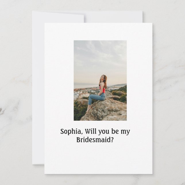 Convite Você será minha foto elegante de Bridesmaid modern (Frente)
