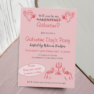 Convite Você Será Minha Galentine? Festa do Dia das Galent