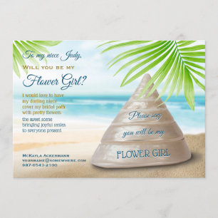 Convite Você Será Minha Garota Flor De Casamento Seashel