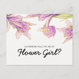 Convite Você será minha garota florescente, Roxo Iris Flor