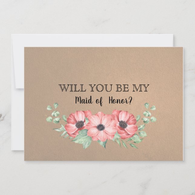 Convite Você Será Minha Madrinha de casamento? (Frente)