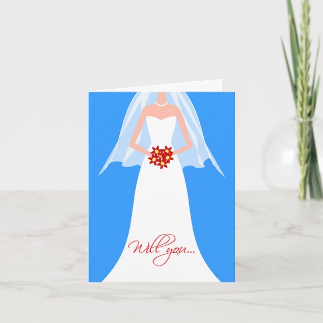 Convite Você Será Minha Madrinha de casamento? (Frente)