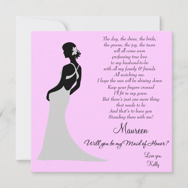 Convite Você será minha Madrinha de casamento?Cartão (Frente)