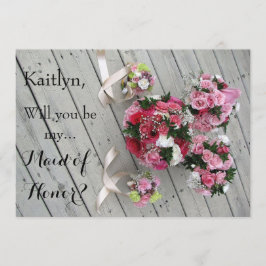 Convite Você será minha Madrinha de casamento de 1,5 x 7"?