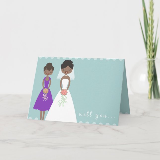 Convite Você Será Minha Madrinha de casamento De Saudação  (Frente)