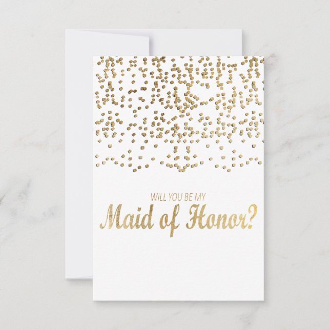 Convite "Você Será Minha Madrinha de casamento?" Faux Dour (Frente)