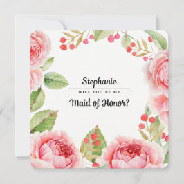 Convite Você será minha Madrinha de casamento? Floral de A