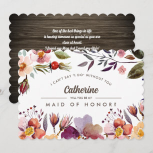 Convite Você será minha Madrinha de casamento? Flores R