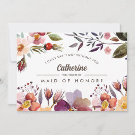 Convite Você será minha Madrinha de casamento? Flores Rúst