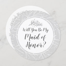 Convite Você Será Minha Madrinha de casamento Folha Botâni