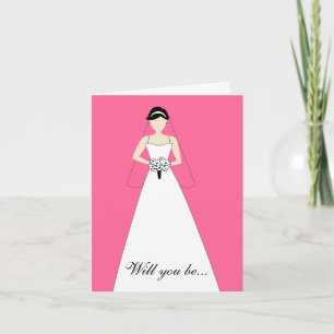 Convite Você Será Minha Madrinha de casamento? Hot Pink