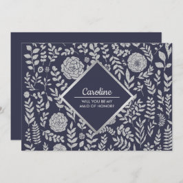 Convite Você será minha Madrinha de casamento? Marinho Blu