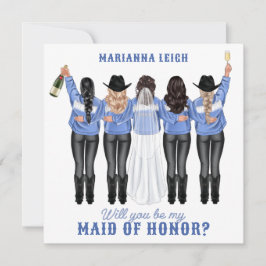 Convite Você Será Minha Madrinha de casamento? Meninas em 