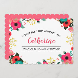 Convite Você será minha Madrinha de casamento? Modern Flor