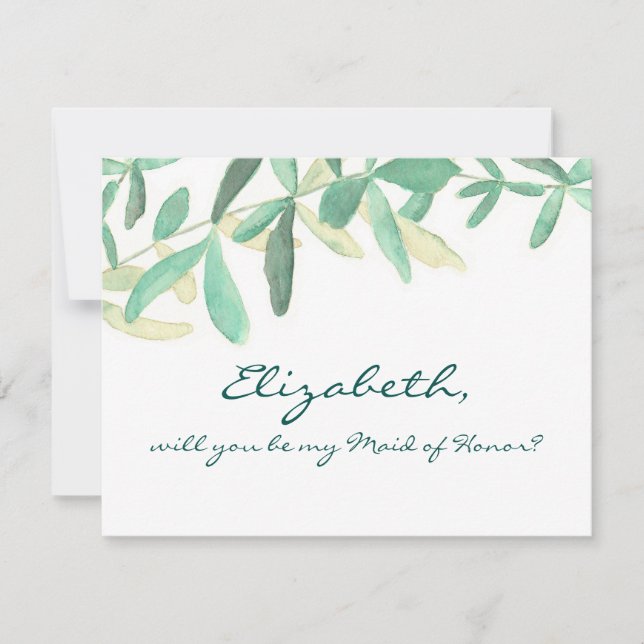 Convite Você será minha Madrinha de casamento moderna Botâ (Frente)