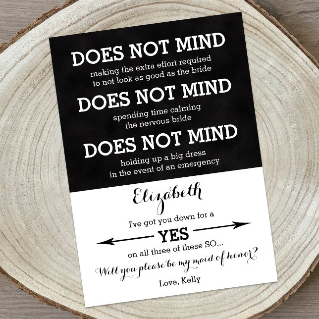 Convite Você Será Minha Madrinha de casamento Não Se Impor (Criador carregado)