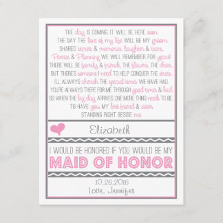 Convite Você será minha Madrinha de casamento? Placa Poem 