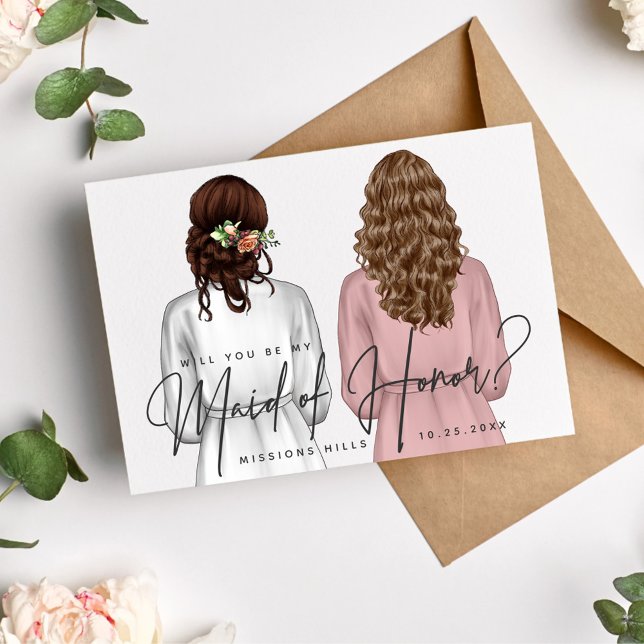 Convite Você Será Minha Madrinha de casamento? Raparigas e (Criador carregado)