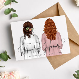 Convite Você Será Minha Madrinha de casamento? Raparigas e