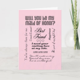 Convite Você Será Minha Madrinha de casamento, Rosa, Melho