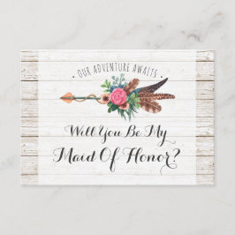 Convite Você Será Minha Madrinha de casamento? Rustic Boho