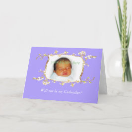 Convite Você será minha madrinha? Um quadro de flor de ame