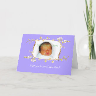 Convite Você será minha madrinha? Um quadro de flor de ame