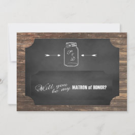 Convite Você será minha mãe de honra? Rustic Mason Jar