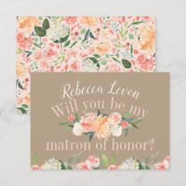Convite Você será minha Matriz de Honra Primavera Blush Fl