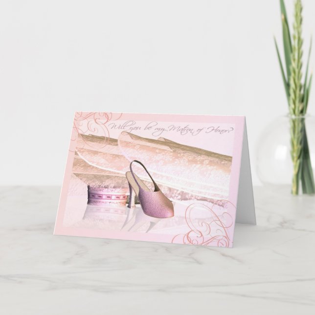 Convite Você será minha Matron de Honra? Com um véu e (Frente)