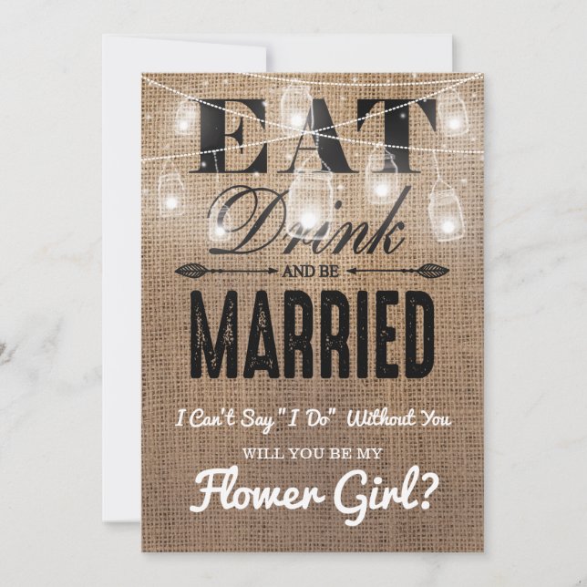 Convite Você será minha Menina das Flores? | Damas de honr (Frente)