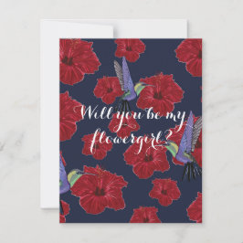 Convite Você será minha menina das flores Hummingbirds Hib
