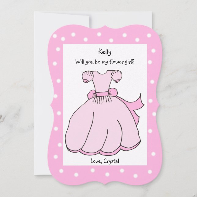 Convite Você Será Minha Menina De Flor, Rosa? (Frente)