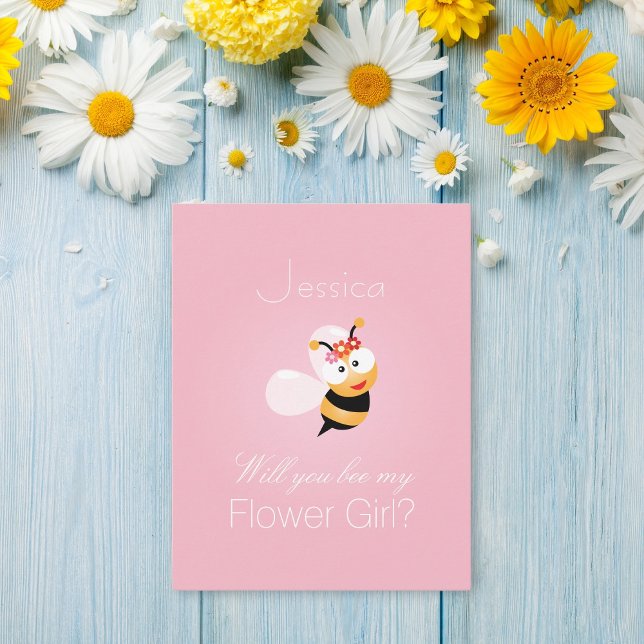 Convite Você Será Minha Menina de Flores Dama de Honra Div (Criador carregado)