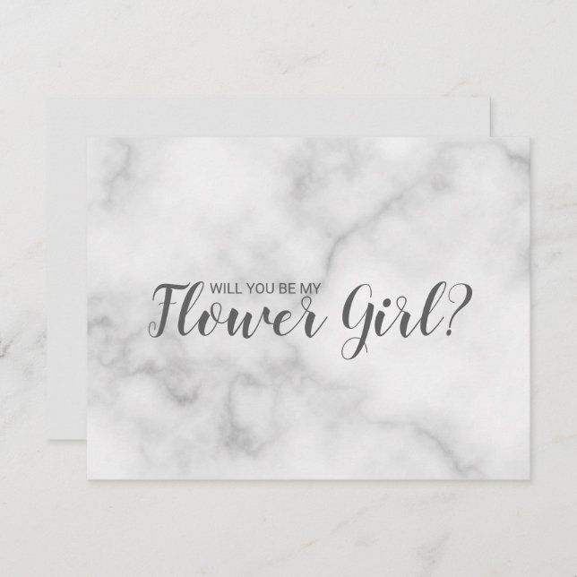 Convite Você Será Minha Menina de Flores? Elegante Rótulo  (Frente/Verso)